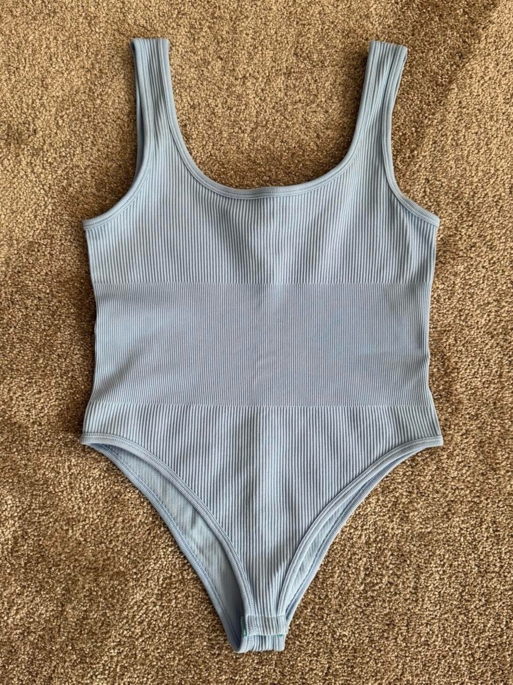 Women’s ribbed light blue bodysuit